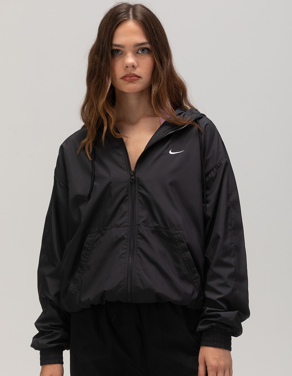 long black nike coat womens