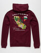 PRIMITIVE Golden State Fleece Mens Burgundy Hoodie image number 1