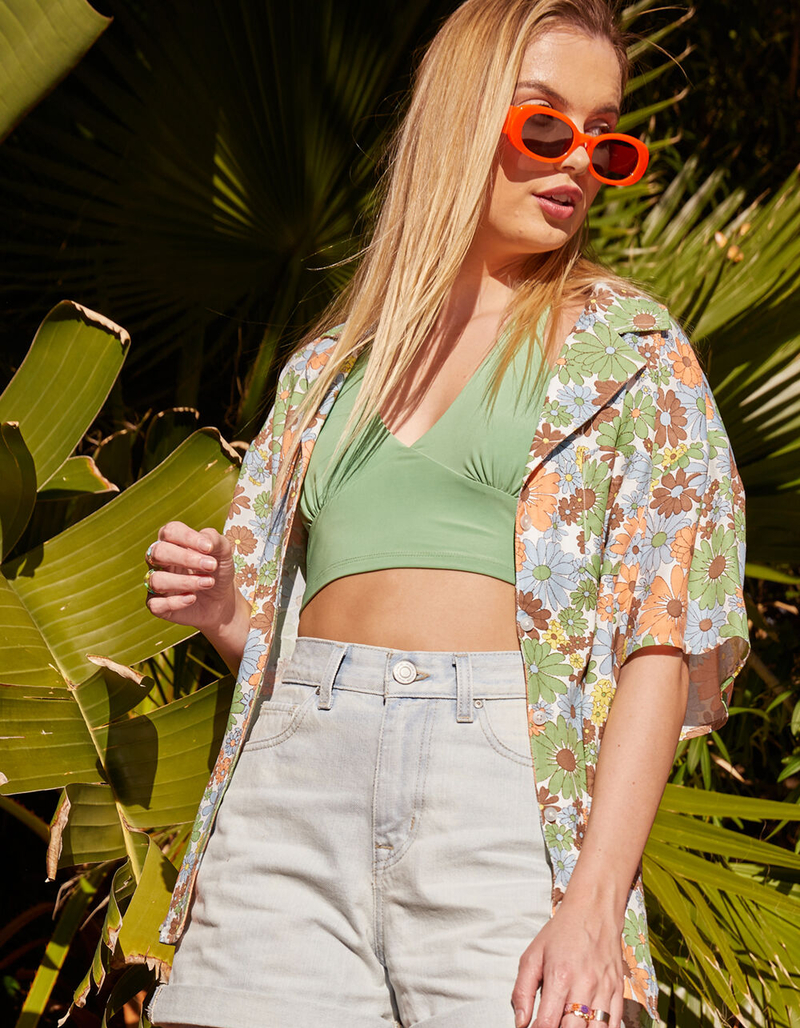 RSQ Floral Oversized Womens Camp Shirt image number 0