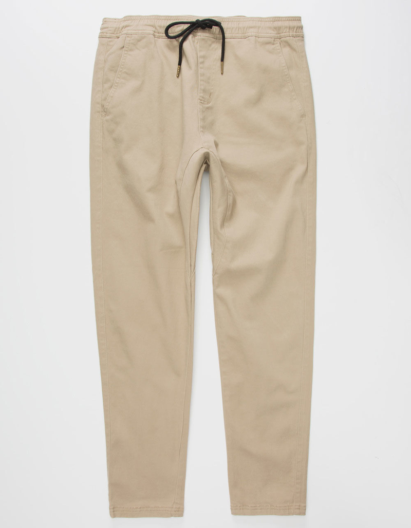 CHARLES AND A HALF Dark Khaki Mens Chino Jogger Pants image number 4