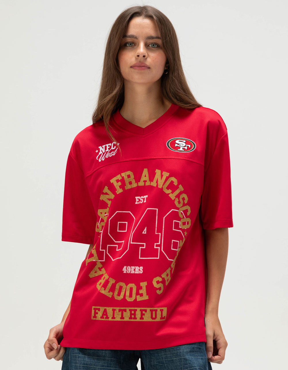 THE WILD COLLECTIVE San Francisco 49ers Womens Jersey - RED | Tillys