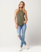 BOZZOLO Olive High Neck Womens Tank image number 4