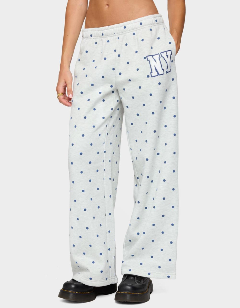 EDIKTED Ny Babe Polka Dot Sweatpants image number 0