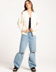 SADIE & SAGE Womens Satin Bomber Jacket image number 4