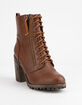 SODA Malia Tan Womens Heeled Combat Boots image number 1
