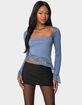EDIKTED Lacey Asymmetric Square Neck Top image number 1