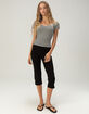 FULL TILT Off The Shoulder Stripe Womens Tee image number 2
