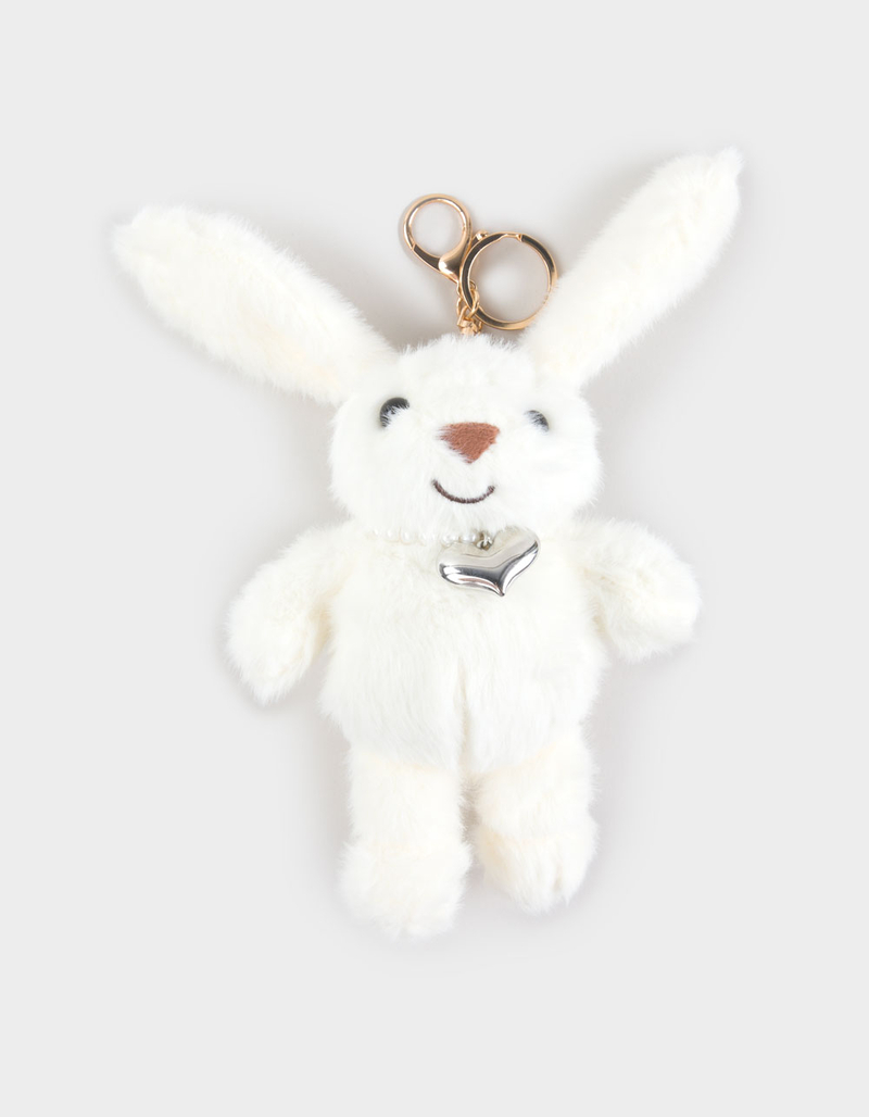 FULL TILT Bunny With Pearls Plush Bag Charm image number 0