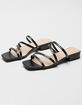 DELICIOUS Strappy Womens Black Low Block Heels image number 1