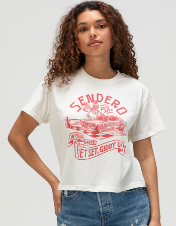 SENDERO PROVISIONS CO. Giddy Up Womens Crop Boxy Tee Primary Image