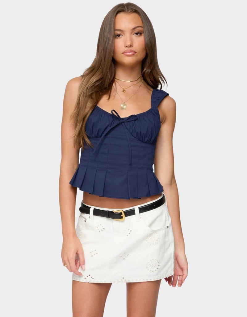 EDIKTED Tammie Pleated Poplin Top image number 0