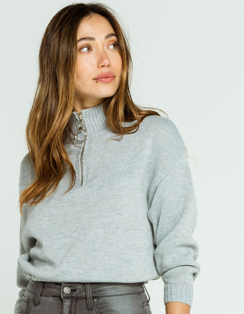 LUMIERE Half Zip Womens Gray Sweater image number 0