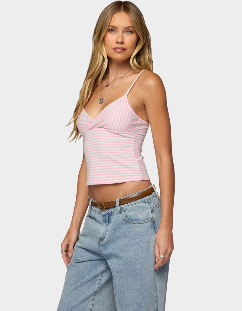 EDIKTED Emilea  V-Neck Striped Tank Top image number 1