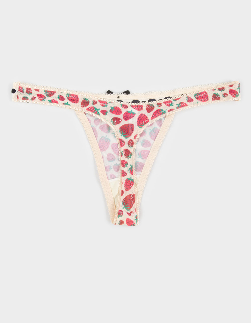 FULL TILT Ribbon Lace Trim Thong image number 1