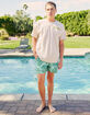 RSQ Mens Tropical Leaf 5'' Swim Shorts image number 4