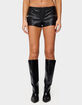 EDIKTED Labella Faux Leather Micro Shorts image number 2