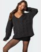 EDIKTED Inga Oversized Cable Knit Sweater image number 2