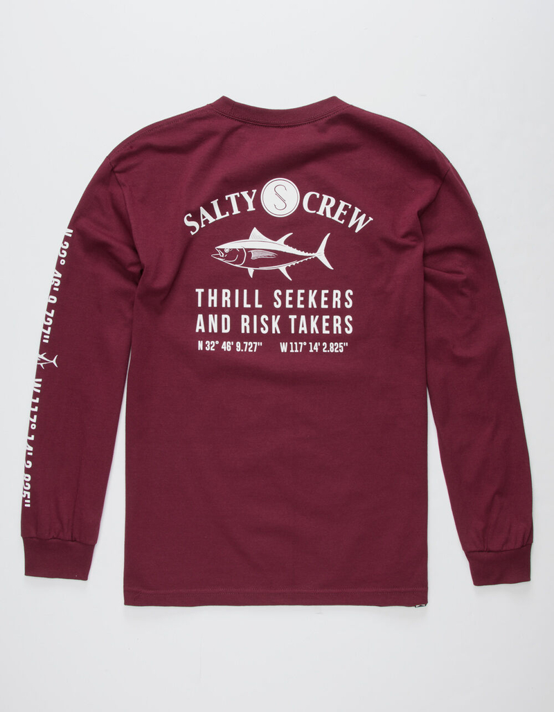 SALTY CREW Markets Burgundy Mens T-Shirt image number 0
