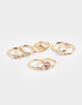 FULL TILT 7 Pack Rhinestone/Faux Pearl Rings image number 1