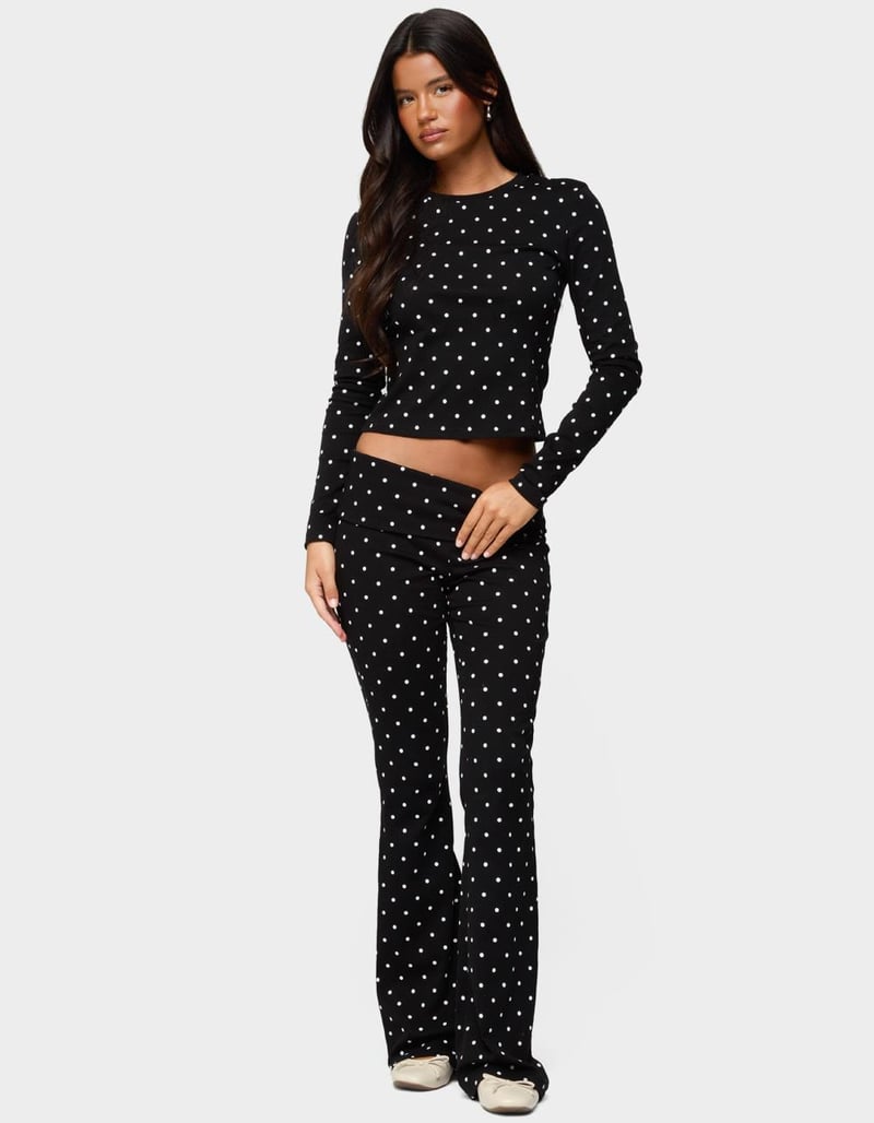 EDIKTED Daliya Polka Dot Long Sleeve Top image number 3