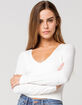 RSQ V-Neck Womens Ivory Tee image number 1