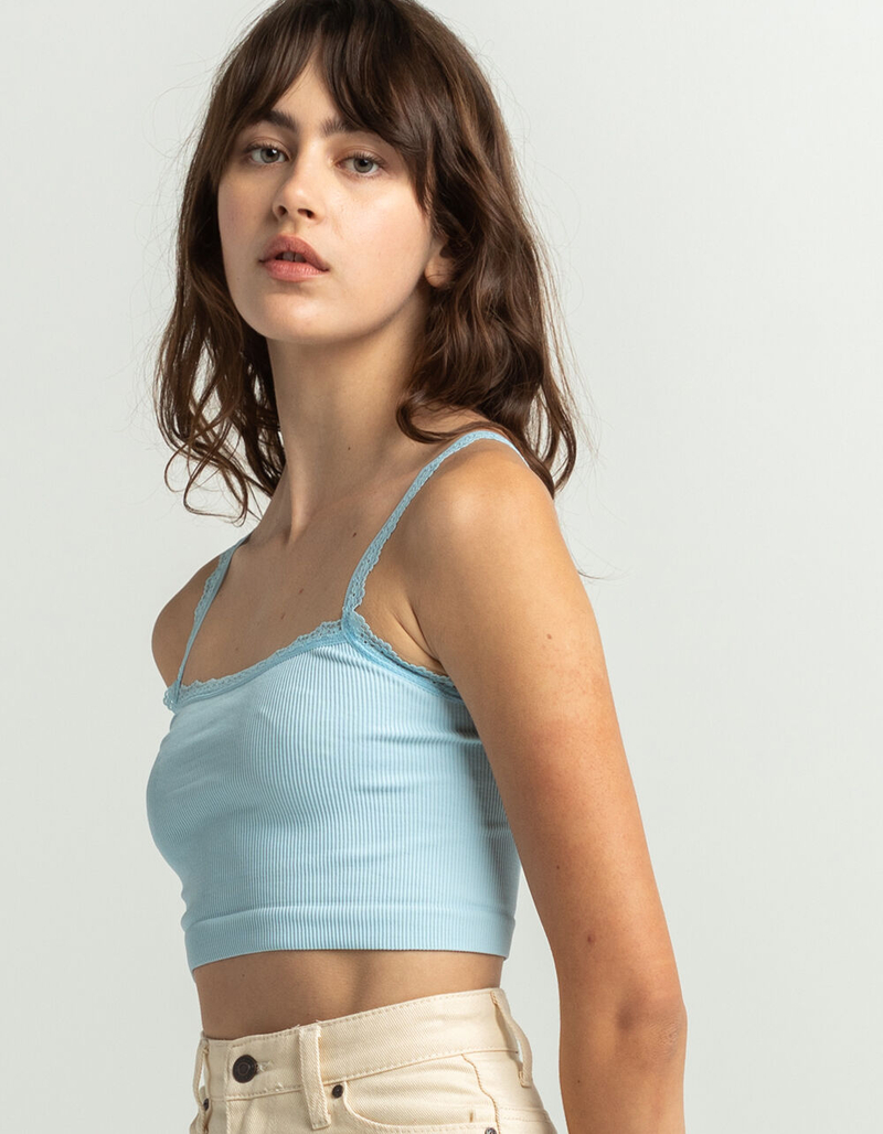 FULL TILT Lace Trim Crop Cami image number 1