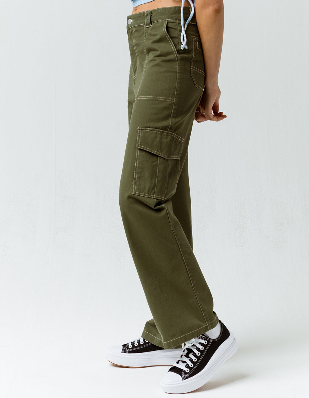 FULL TILT Contrast Stitch Womens Cargo 