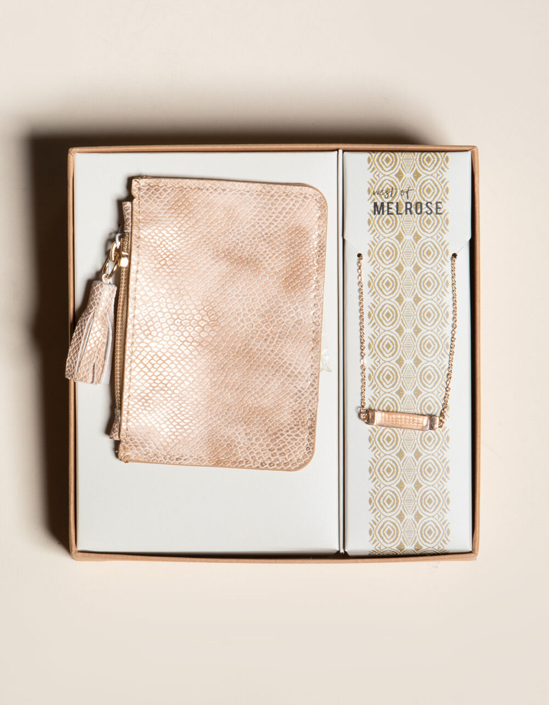 WEST OF MELROSE Pink Wallet & Necklace Gift Set image number 0