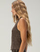 WEST OF MELROSE Womens Zip-Up Halter Top image number 3