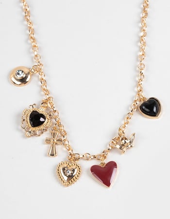 FULL TILT Heart/Cross/Angel Multi Charm Necklace Alternative Image