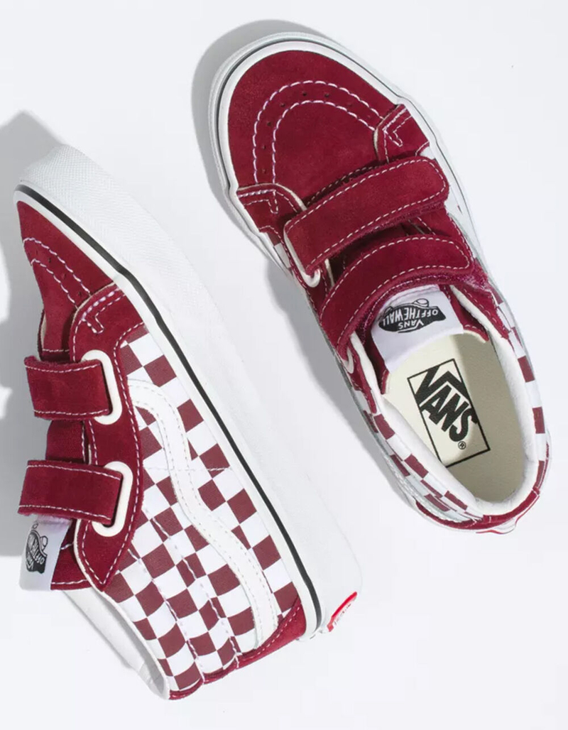 VANS Checkerboard Sk8-Mid Reissue Kids Velcro Shoes image number 2