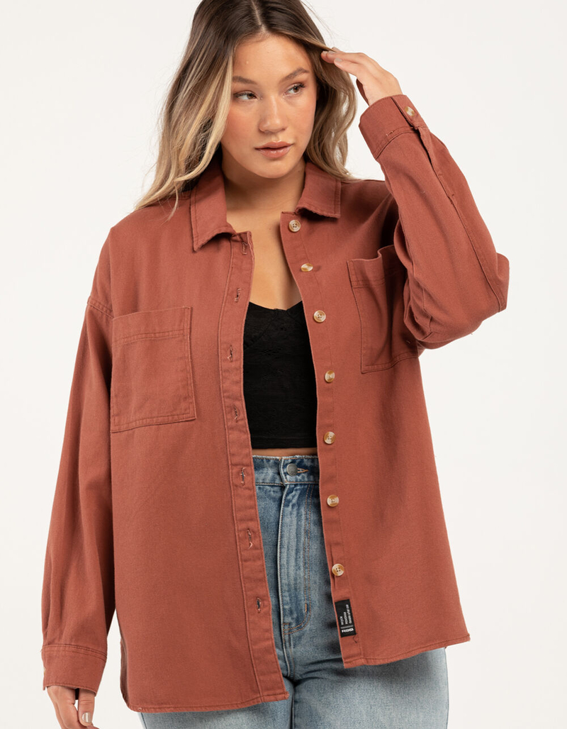 RSQ Womens Twill Shacket image number 6