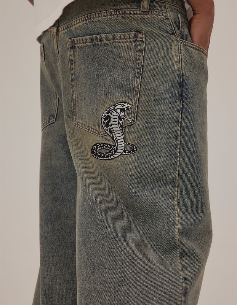 RSQ Mens Embroidered Extra Baggy Jeans image number 1