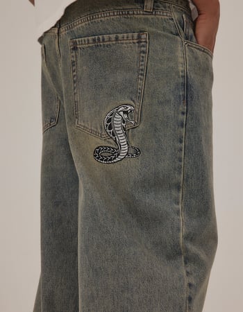 RSQ Mens Embroidered Extra Baggy Jeans Alternative Image