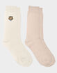 ED HARDY Tiger Waffle Mid Calf 2 Pack Womens Slouchy Socks image number 1