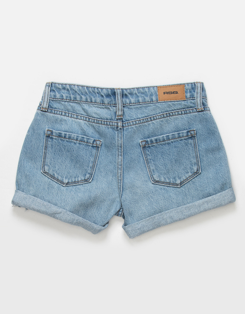 RSQ Girls Pork Chop Roll Cuff Denim Shorts image number 2