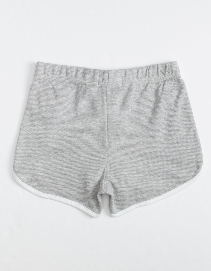 FULL CIRCLE TRENDS Contrast Piping Girls Heather Gray Shorts image number 1