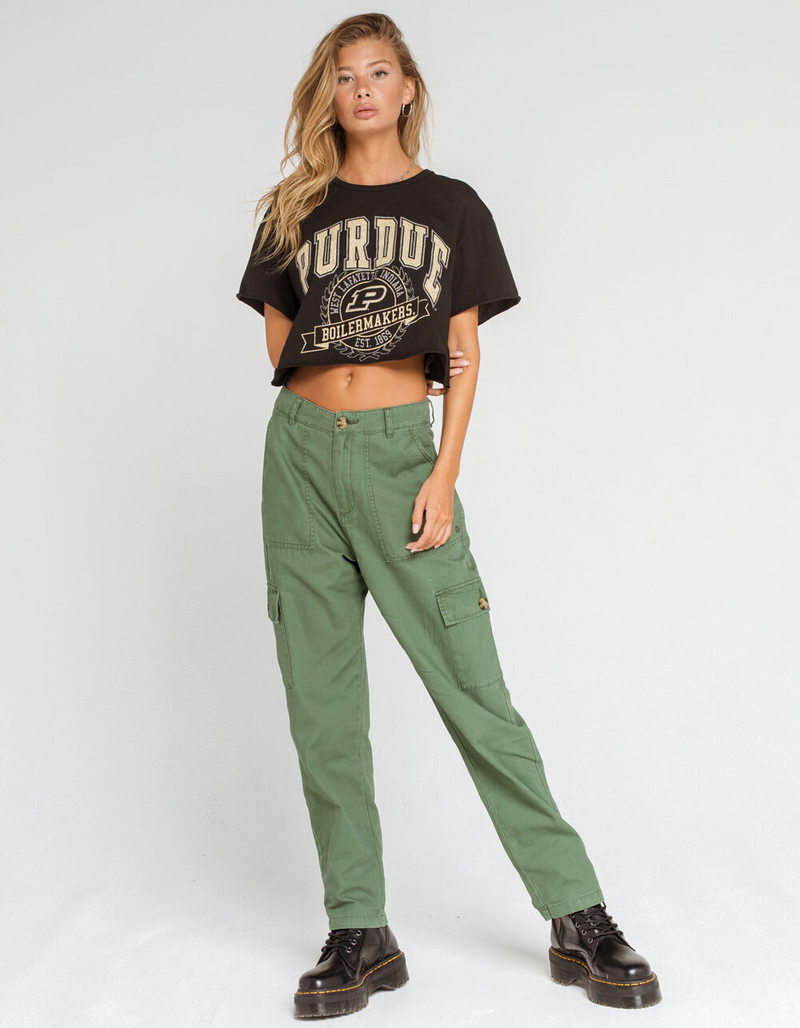 THE ORIGINAL RETRO BRAND Purdue University Womens Crop Tee image number 4