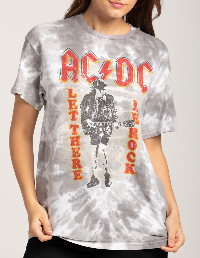 AC/DC Rock Tie Dye Womens Boyfriend Tee image number 1