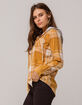 VANILLA STAR Hooded Mustard Womens Flannel Shirt image number 3