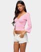 EDIKTED Mar V-Neck Quarter Sleeve Top image number 2