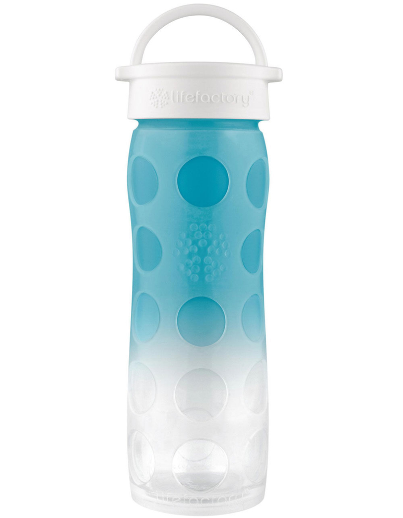 LIFEFACTORY 16oz Ombre Turquoise Glass Water Bottle image number 0