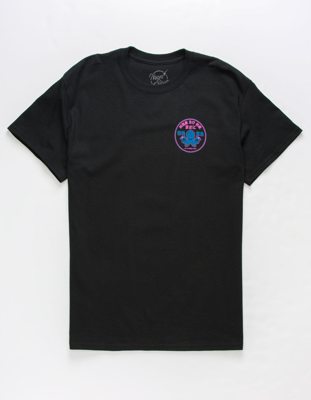 NEON RIOT Happy Octopus Mens T-Shirt - BLACK - S | Tillys