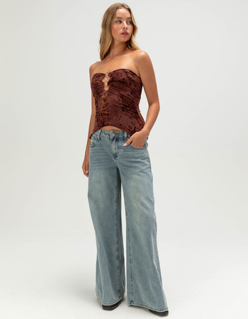 WEST OF MELROSE Womens Flocked Tube Top Alternative Image