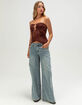 WEST OF MELROSE Womens Flocked Tube Top image number 2