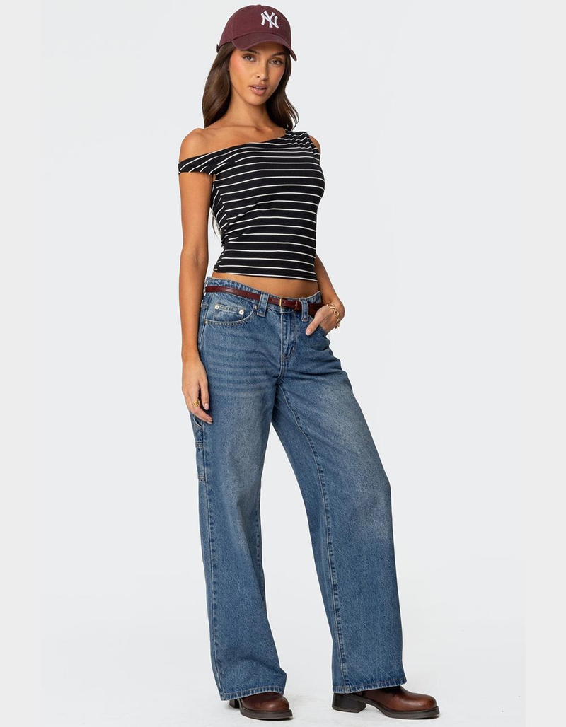 EDIKTED Keryn Striped Asymmetric Top image number 4