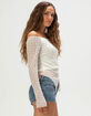 FULL TILT Womens Lace Cinch Top image number 3