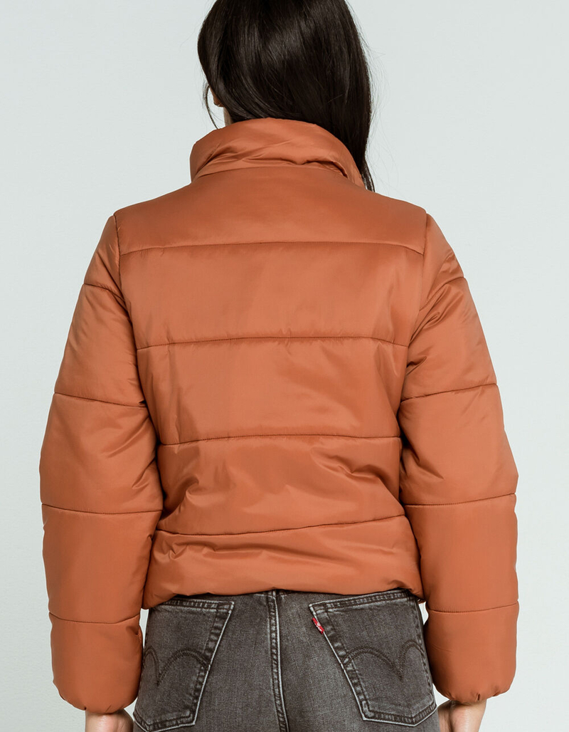 FULL TILT Essentials Nylon Womens Rust Puffer Jacket image number 3