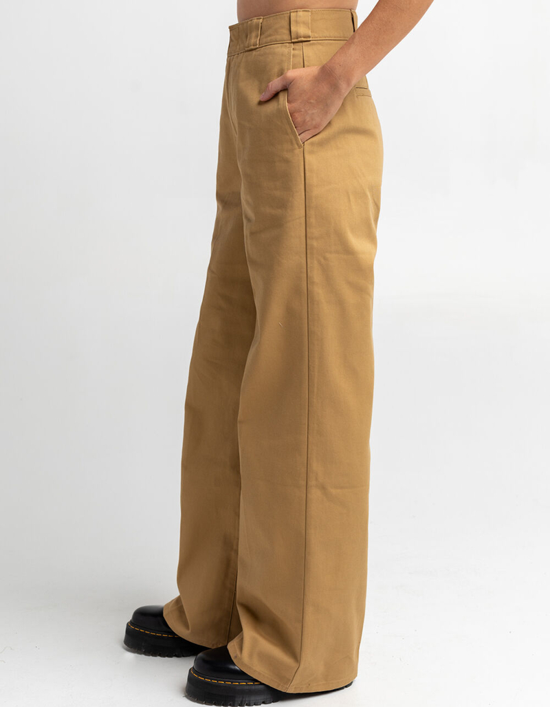 DICKIES Skater Womens Camel Wide Leg Work Pants image number 2