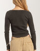 BDG Urban Outfitters Womens Notch Henley image number 4